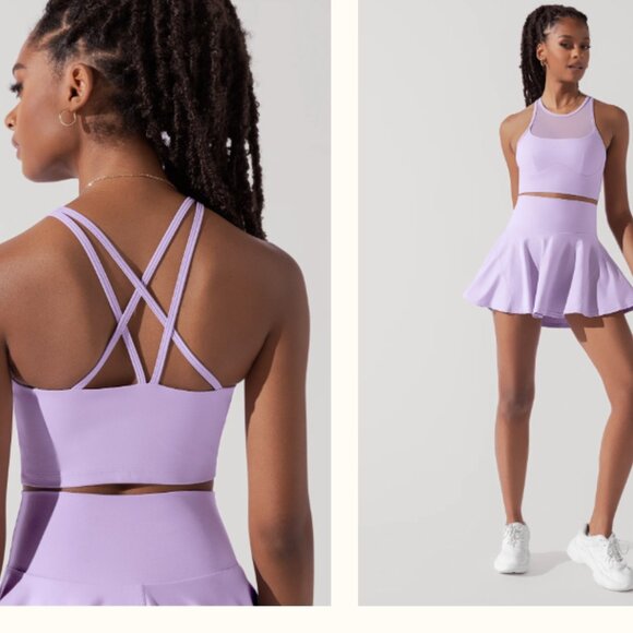 POPFLEX Other - POPFLEX Celeste Mesh Crop Sports Bra - Digital Lavender Purple 2X